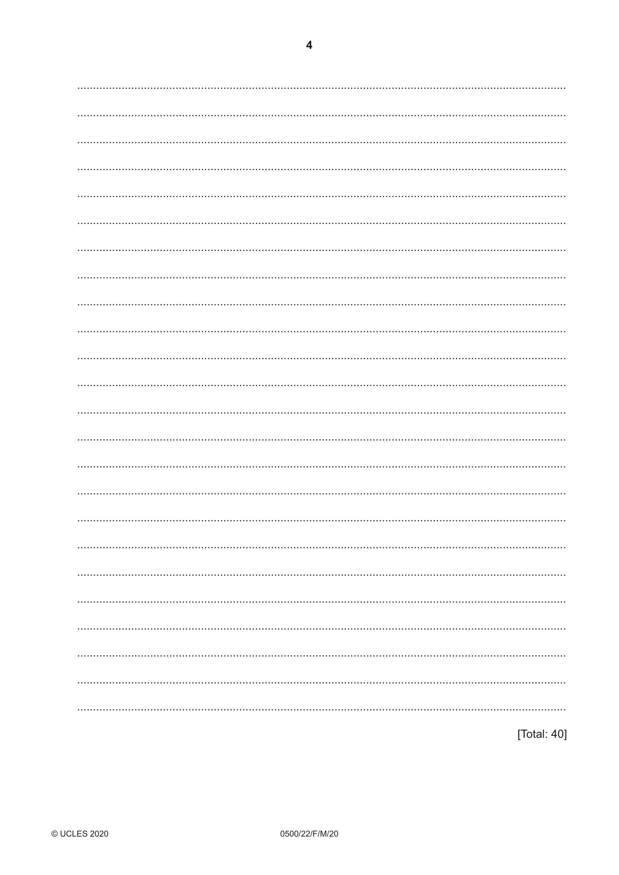 Cambridge IGCSE English - First Language 0500 2020 Feb/March Paper 2 · Variant 2 question paper, page 4 of 12