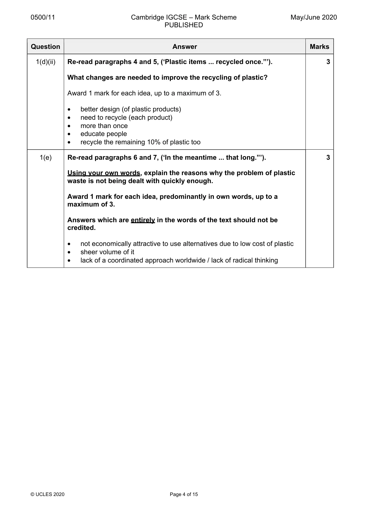 Mark scheme, page 4 of 15