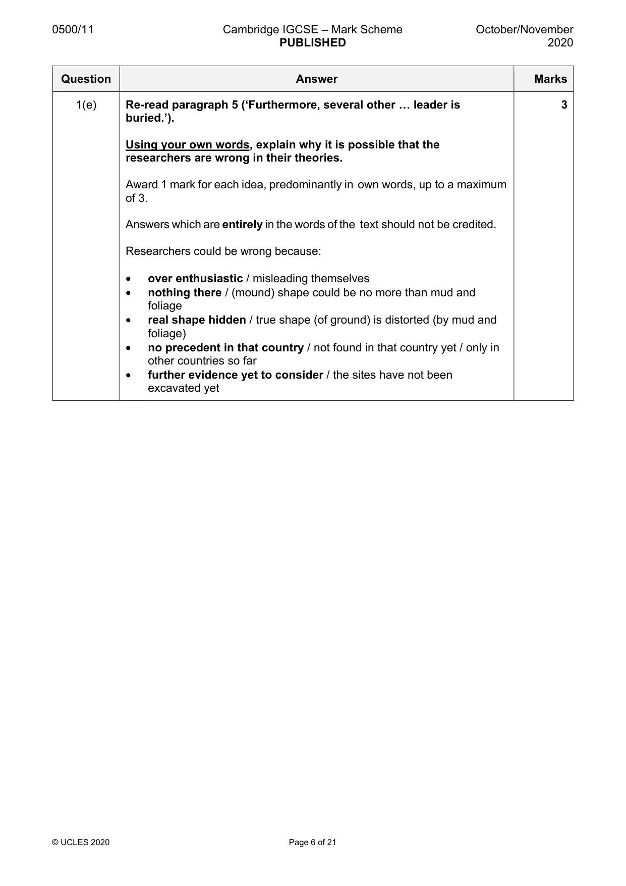 Mark scheme, page 6 of 21
