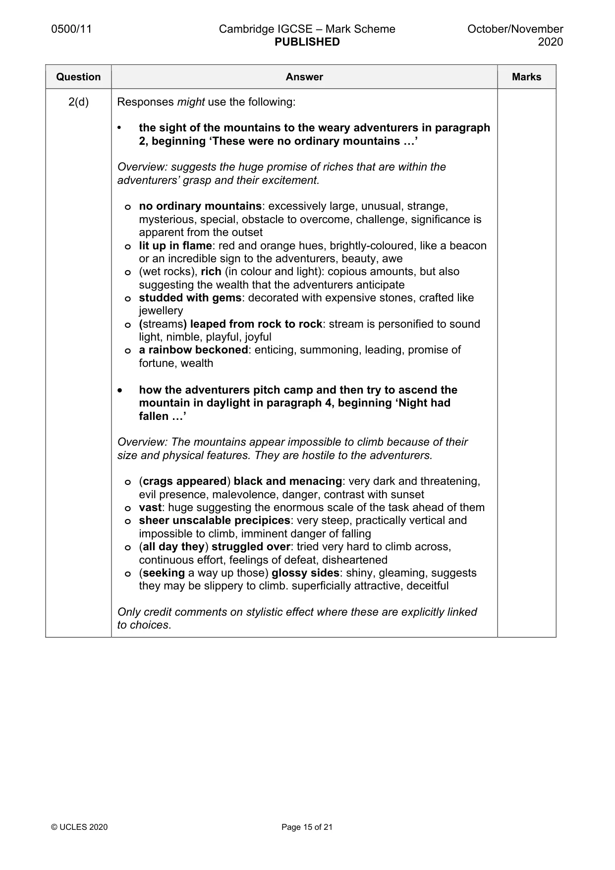 Mark scheme, page 15 of 21