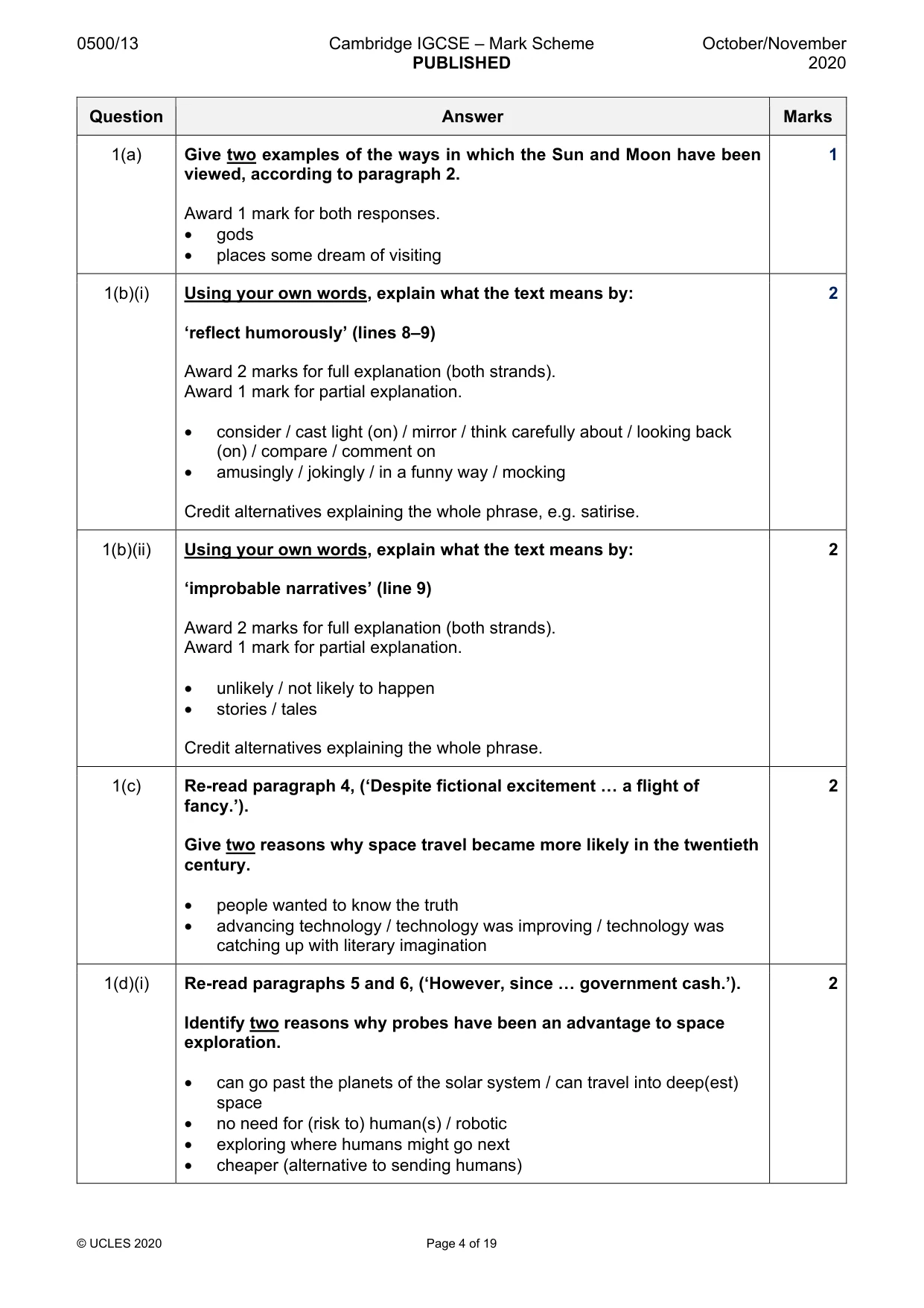 Mark scheme, page 4 of 19