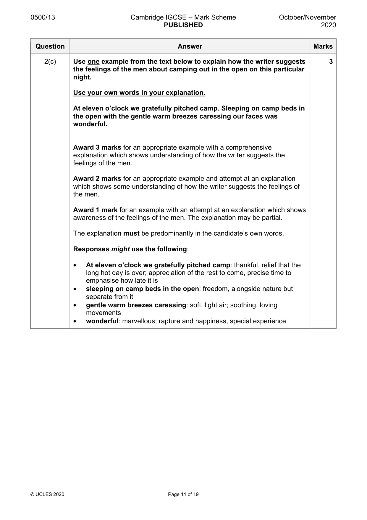 Mark scheme, page 11 of 19