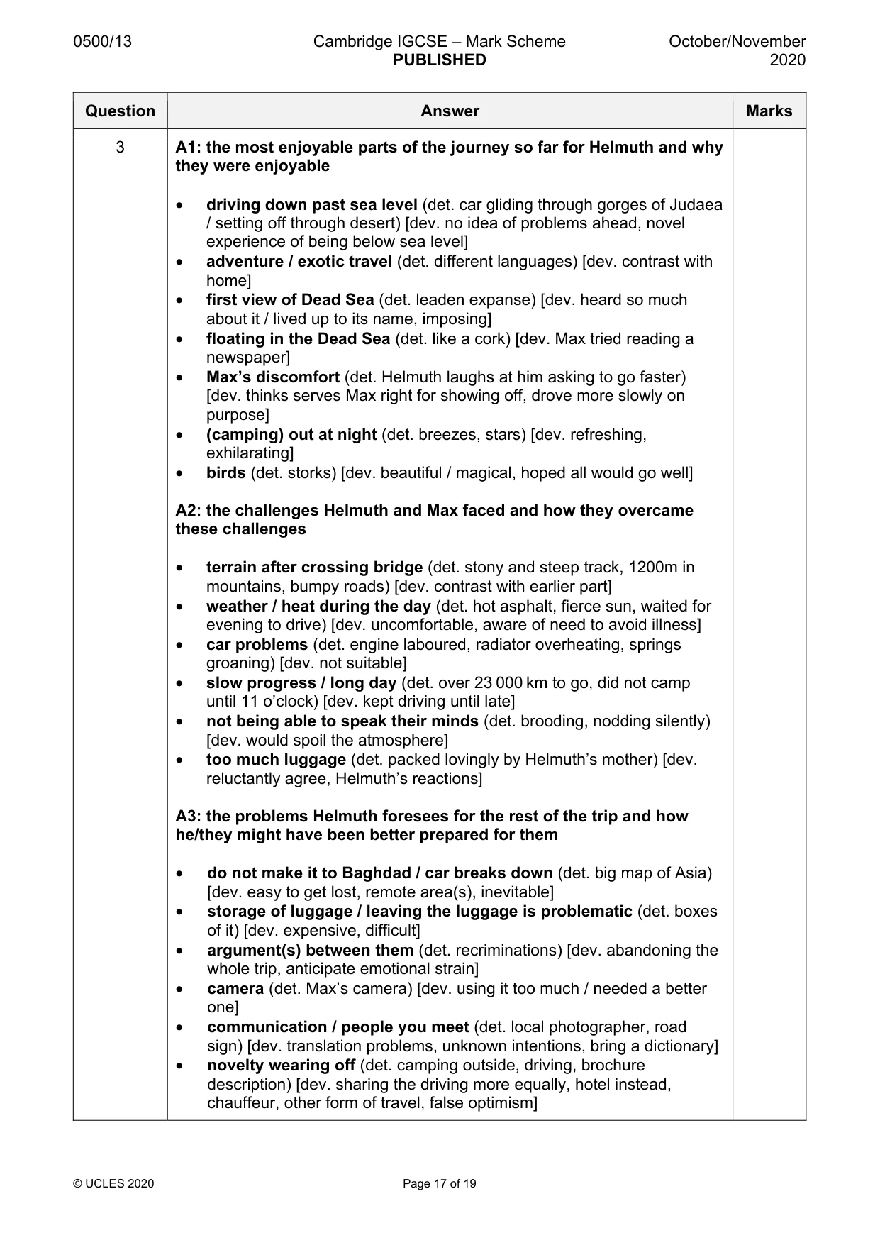 Mark scheme, page 17 of 19