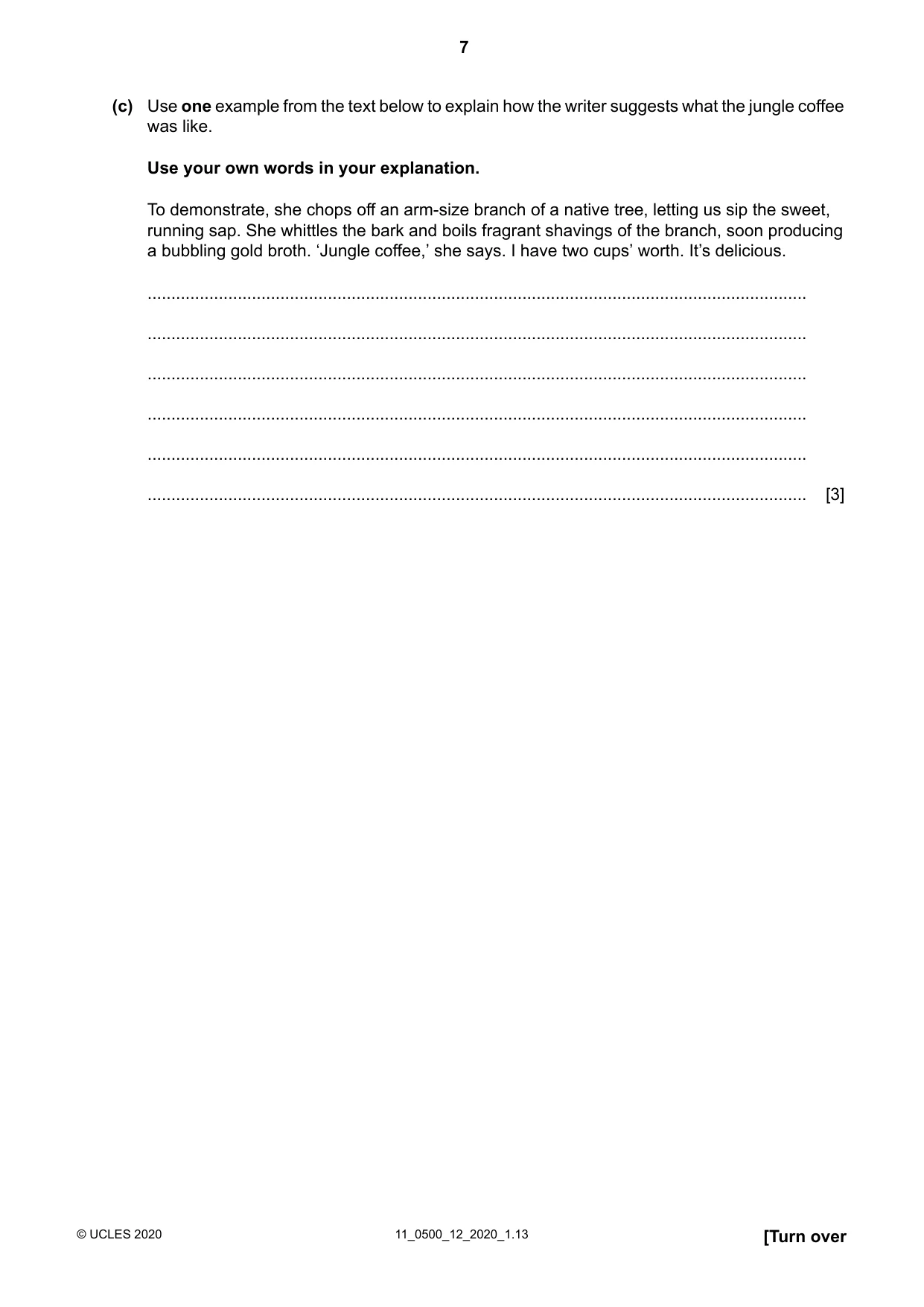 Cambridge IGCSE English - First Language 0500 2020 Oct/Nov Paper 1 · Variant 2 question paper, page 7 of 16