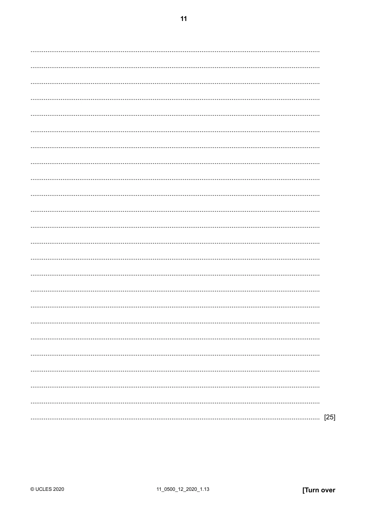 Cambridge IGCSE English - First Language 0500 2020 Oct/Nov Paper 1 · Variant 2 question paper, page 11 of 16