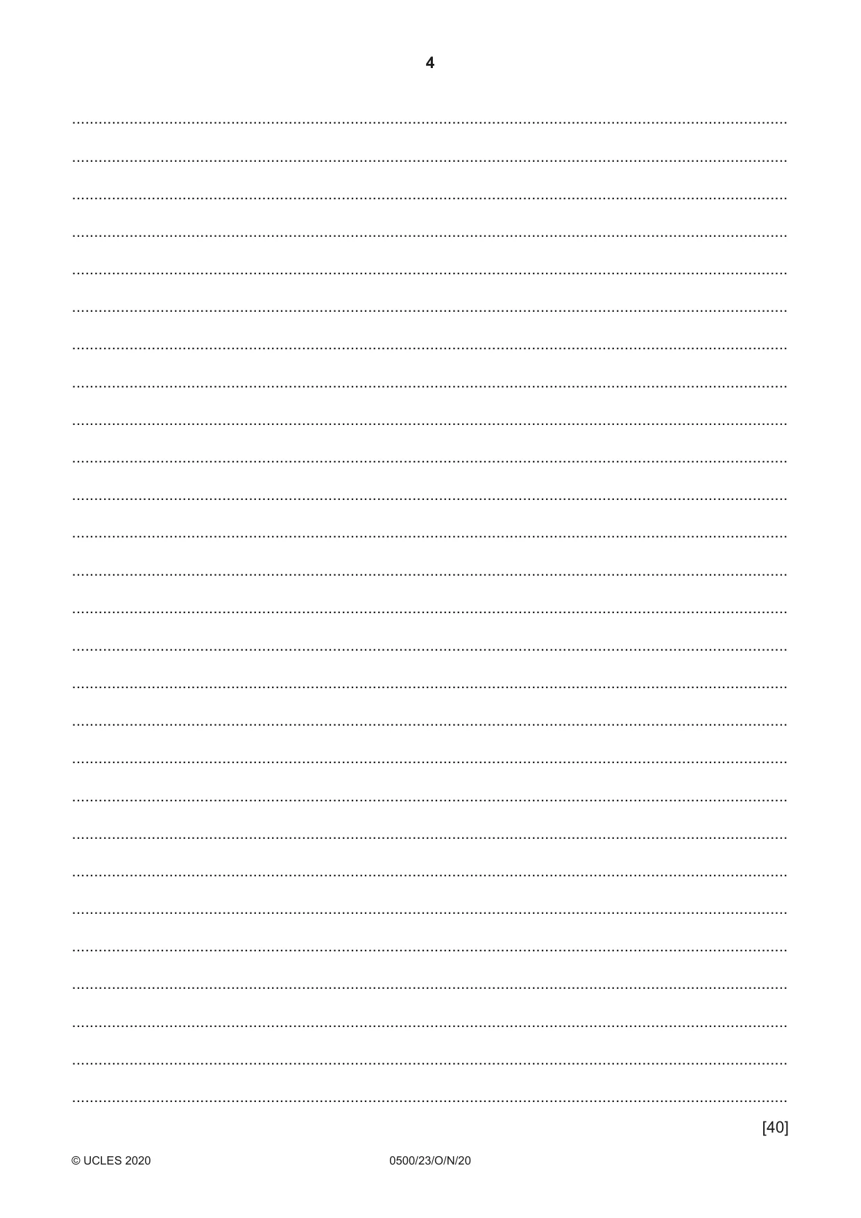 Cambridge IGCSE English - First Language 0500 2020 Oct/Nov Paper 2 · Variant 3 question paper, page 4 of 12