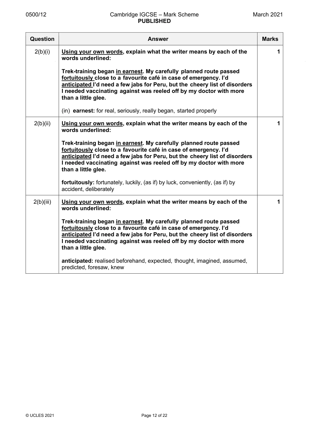 Mark scheme, page 12 of 22