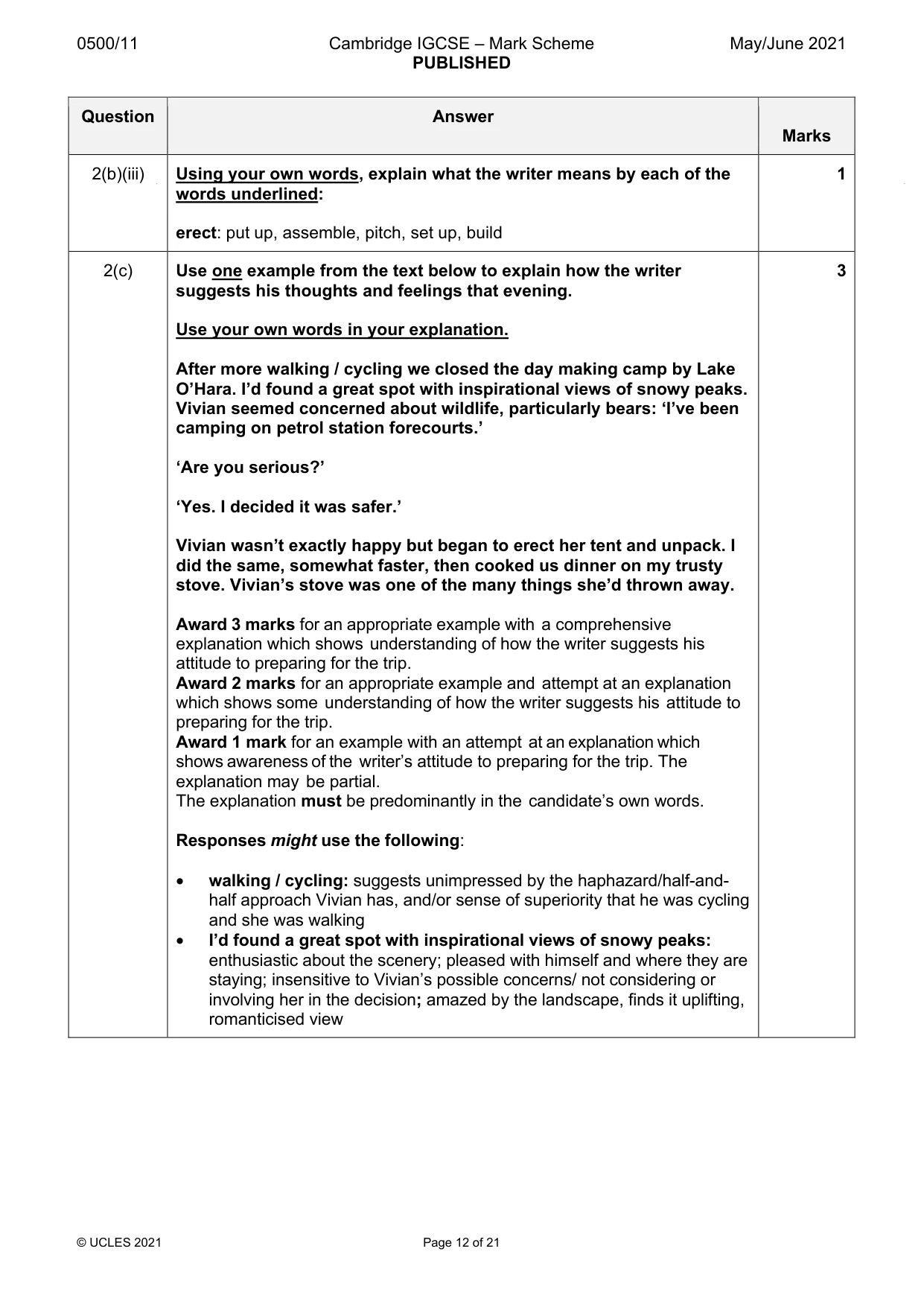 Mark scheme, page 12 of 21