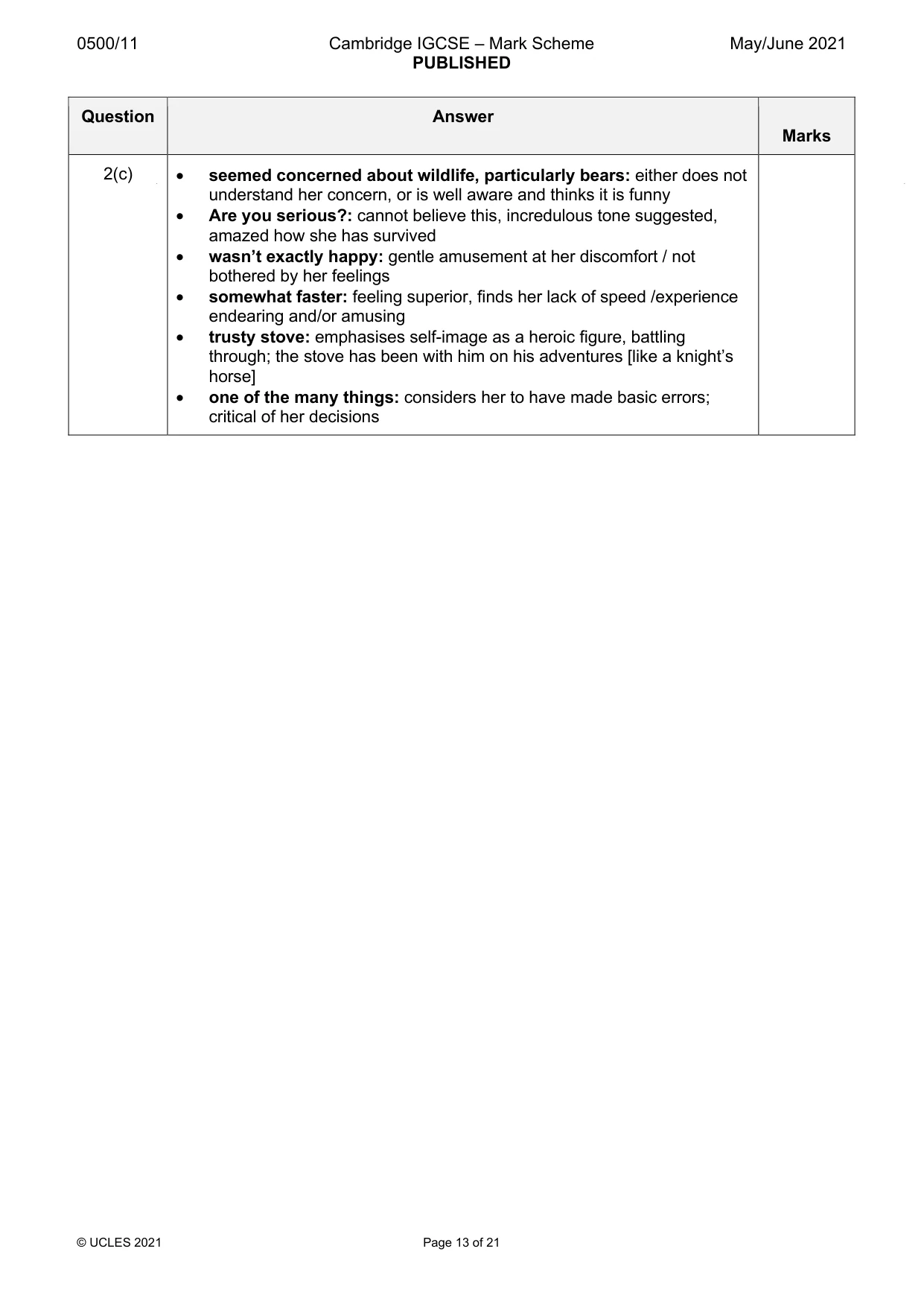 Mark scheme, page 13 of 21