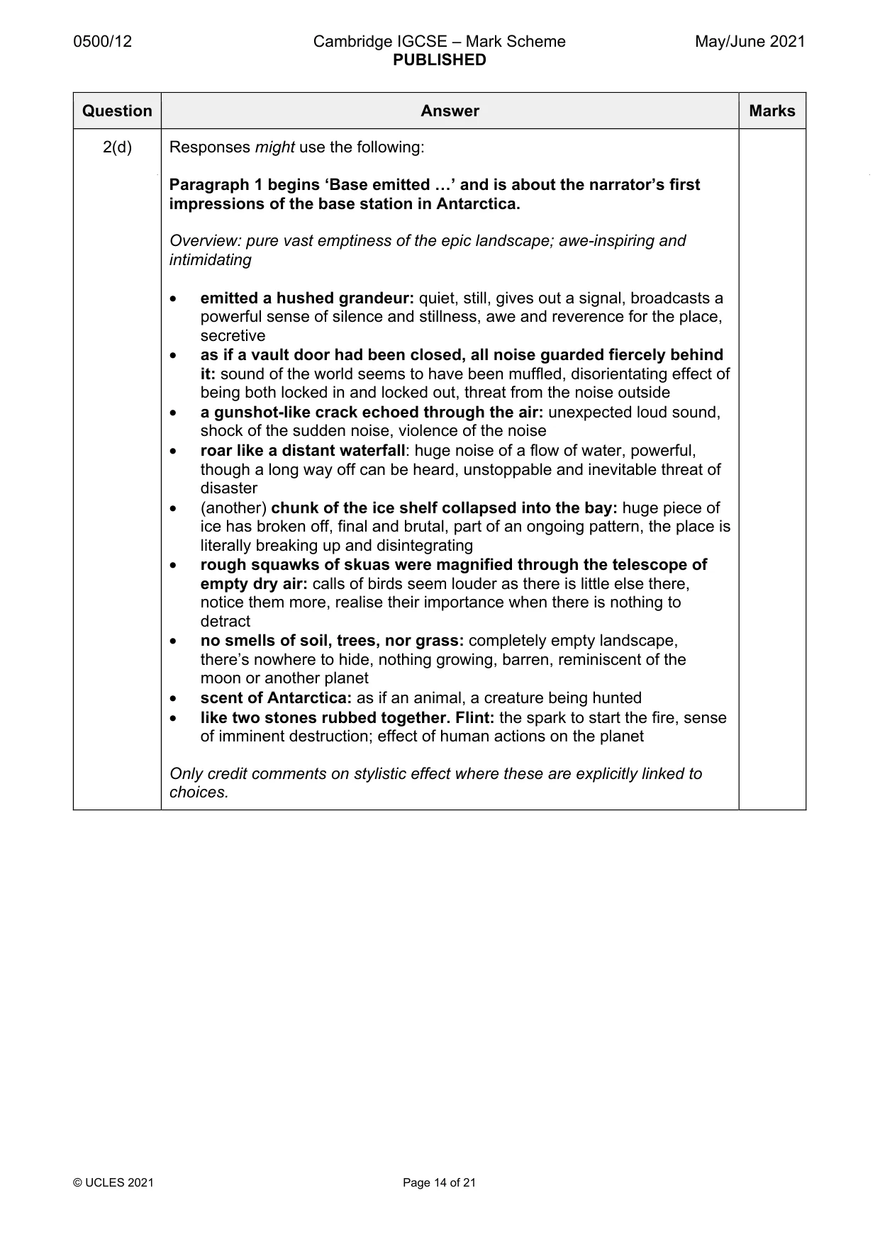 Mark scheme, page 14 of 21