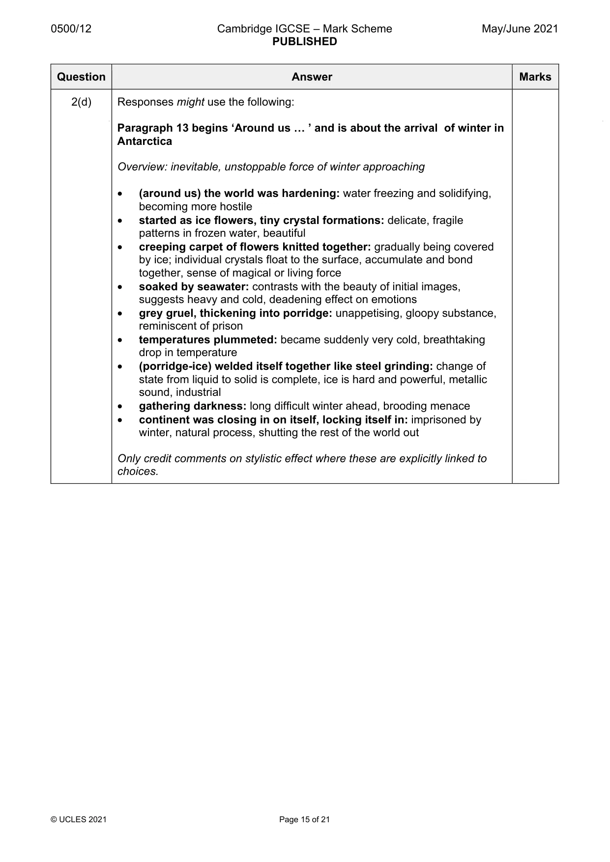 Mark scheme, page 15 of 21