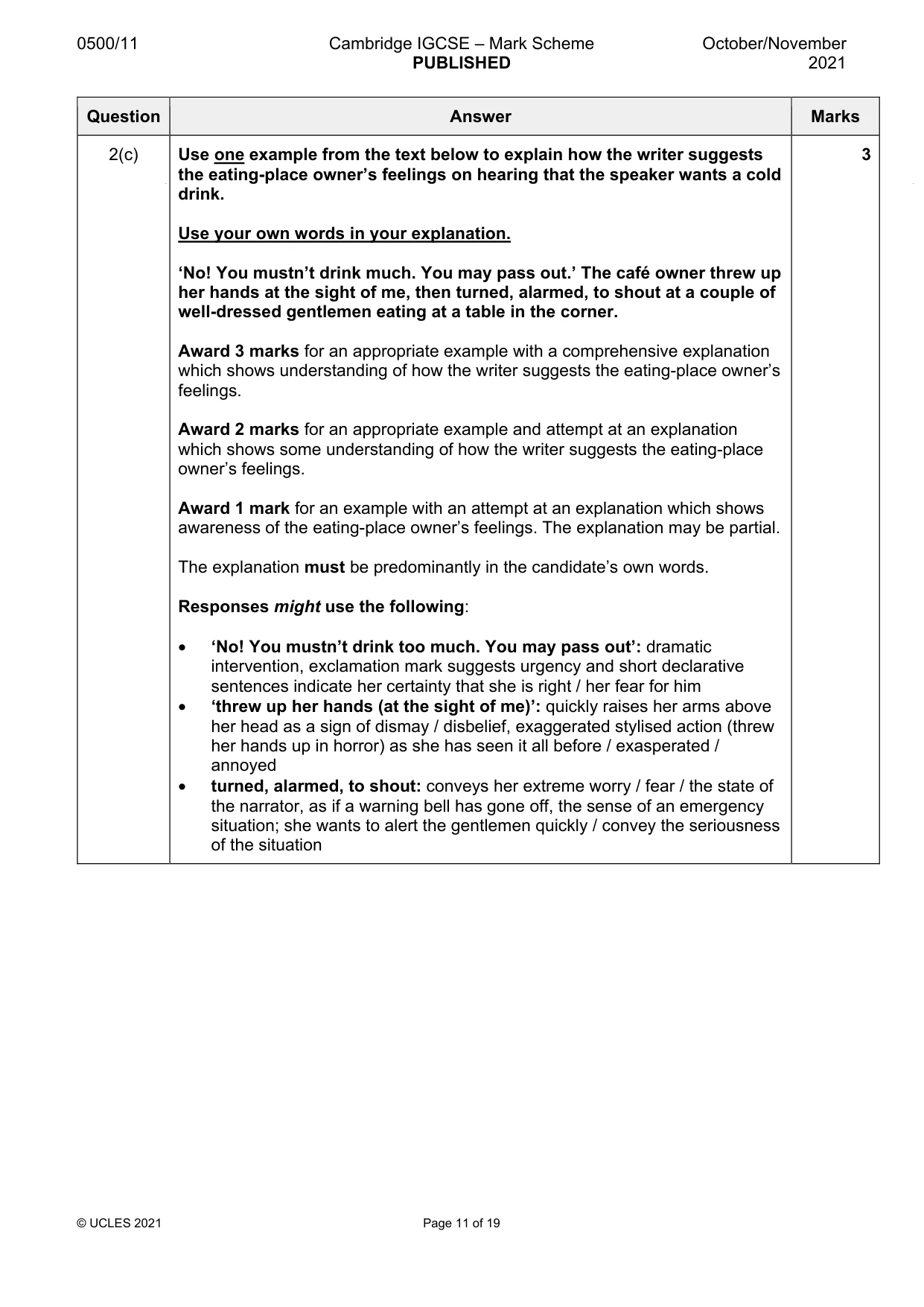 Mark scheme, page 11 of 19
