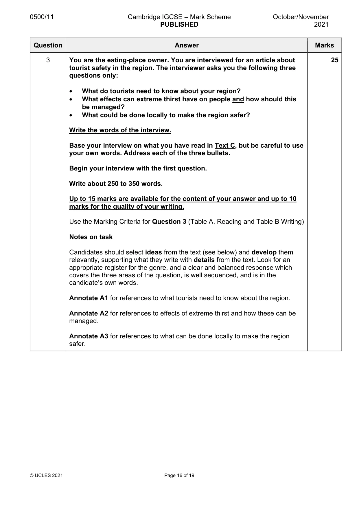 Mark scheme, page 16 of 19