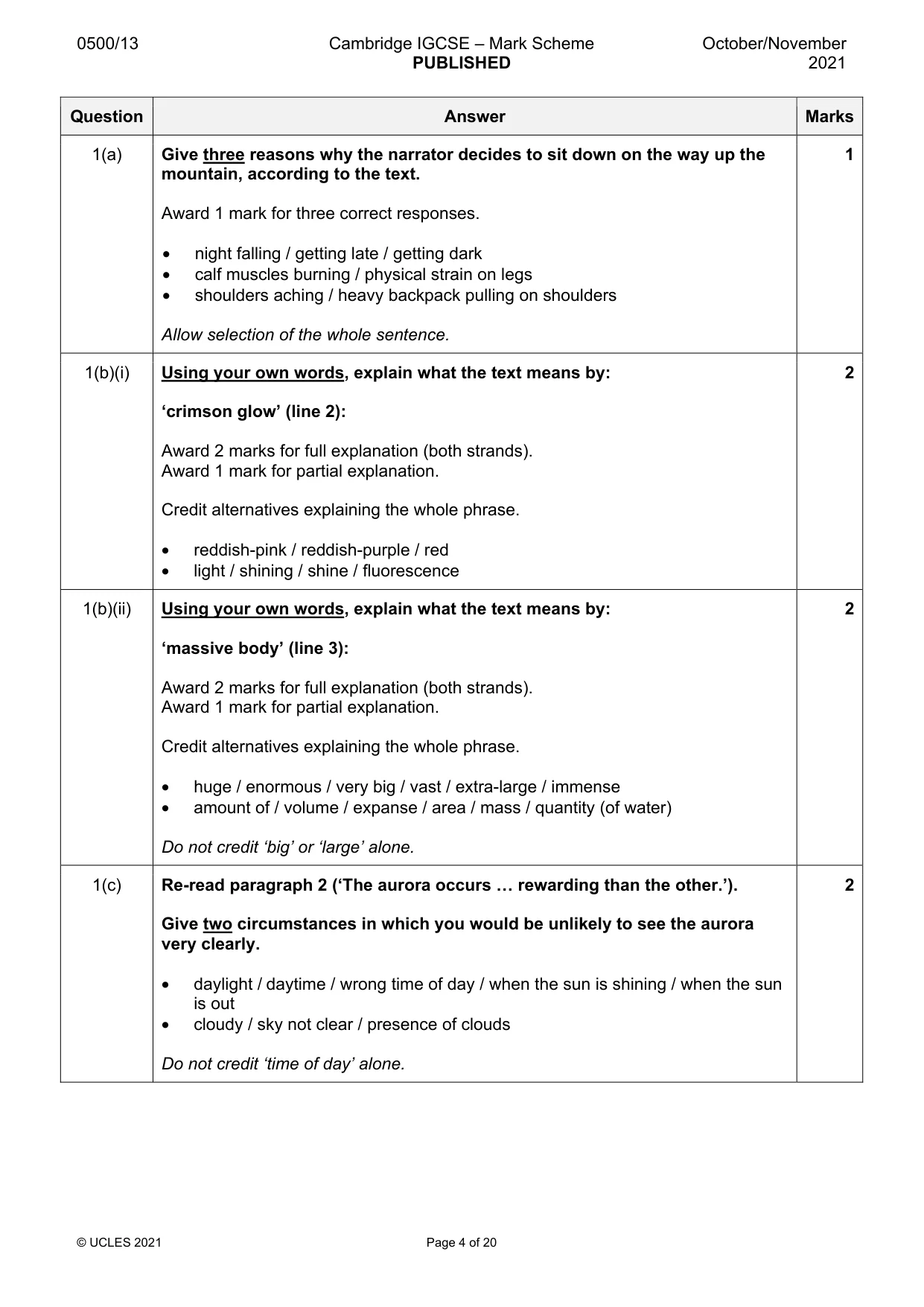 Mark scheme, page 4 of 20
