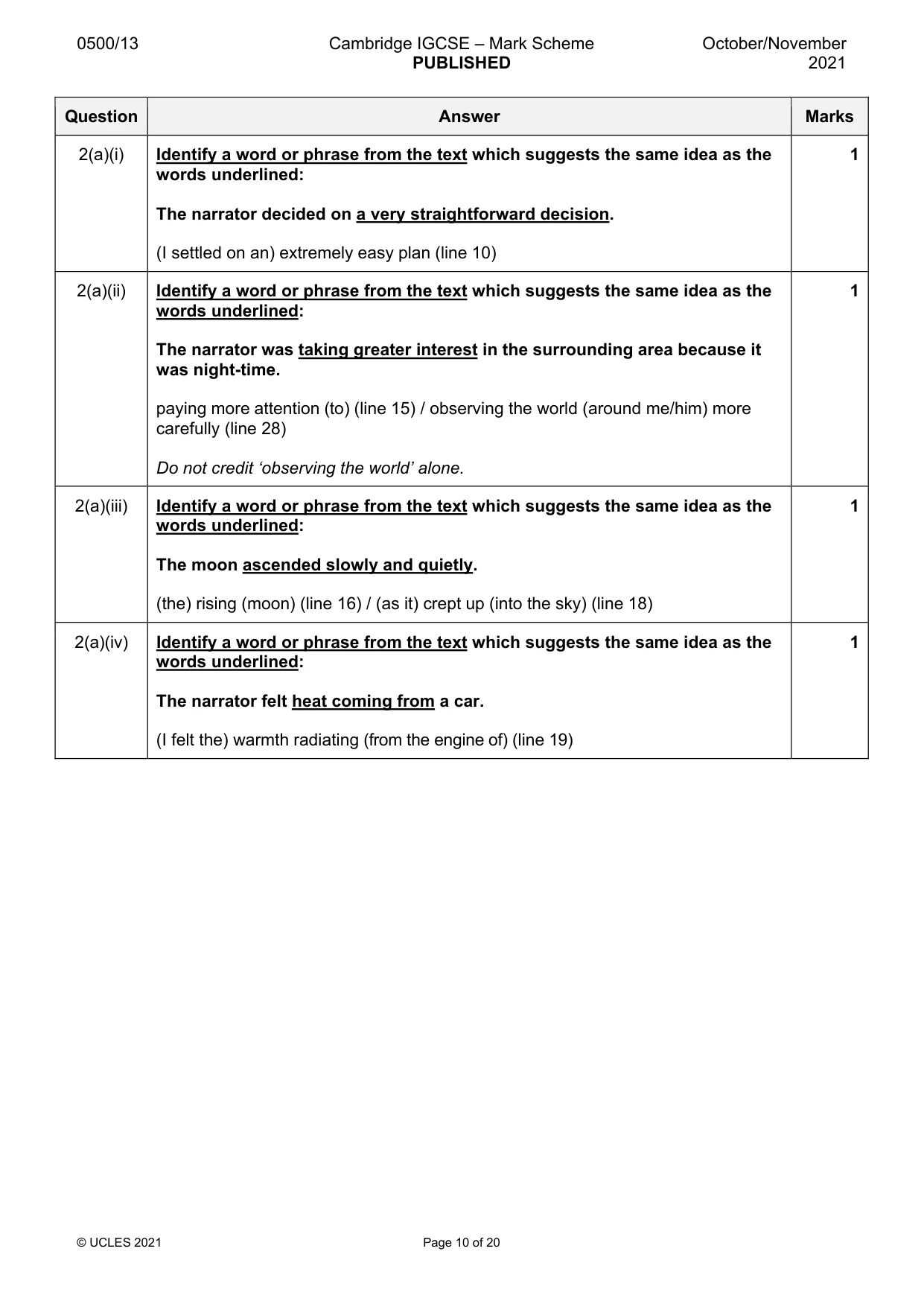Mark scheme, page 10 of 20