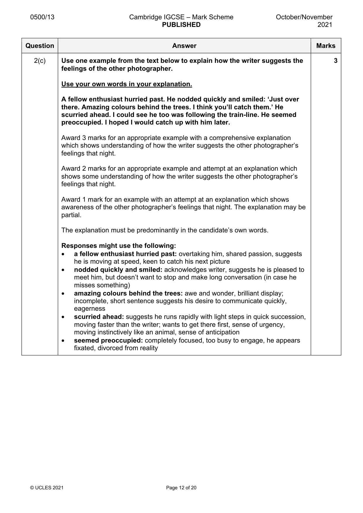 Mark scheme, page 12 of 20