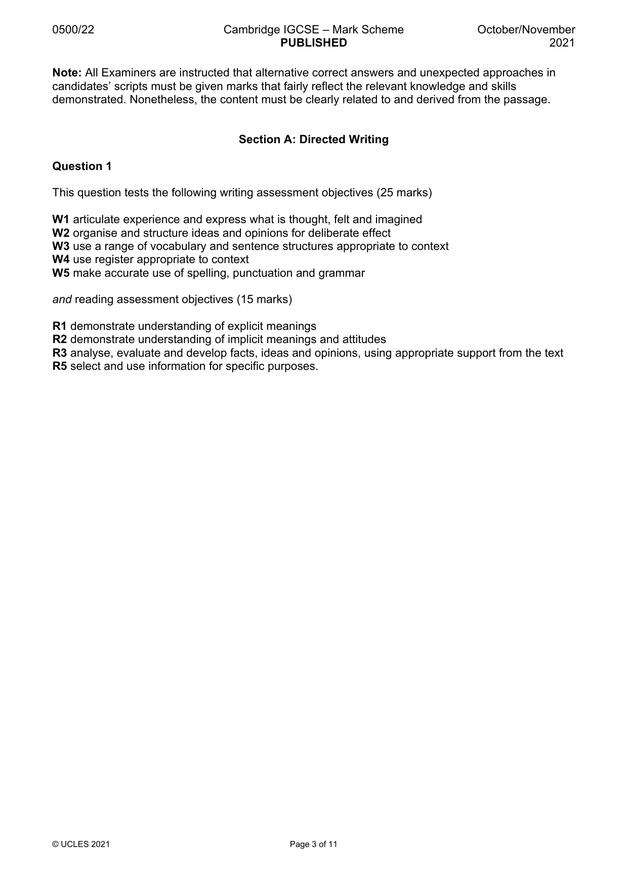 Mark scheme, page 3 of 11