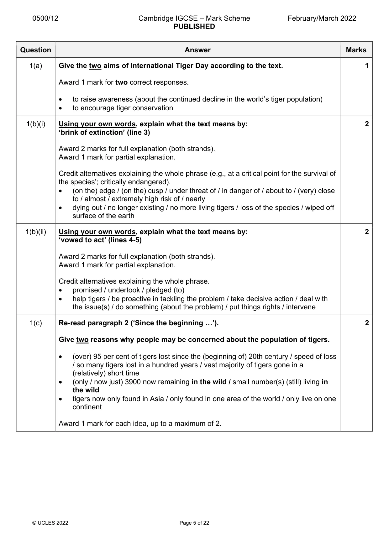 Mark scheme, page 5 of 22