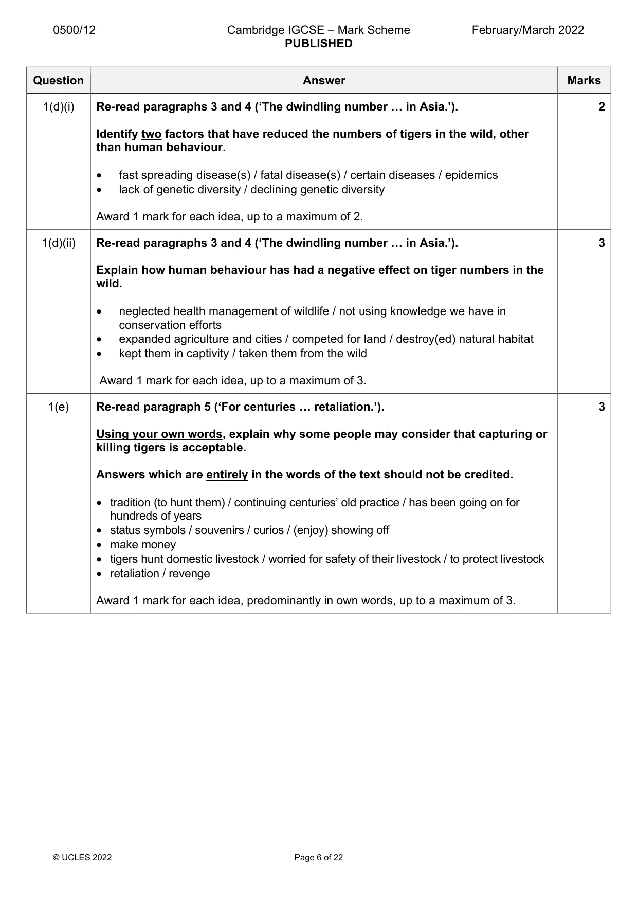 Mark scheme, page 6 of 22