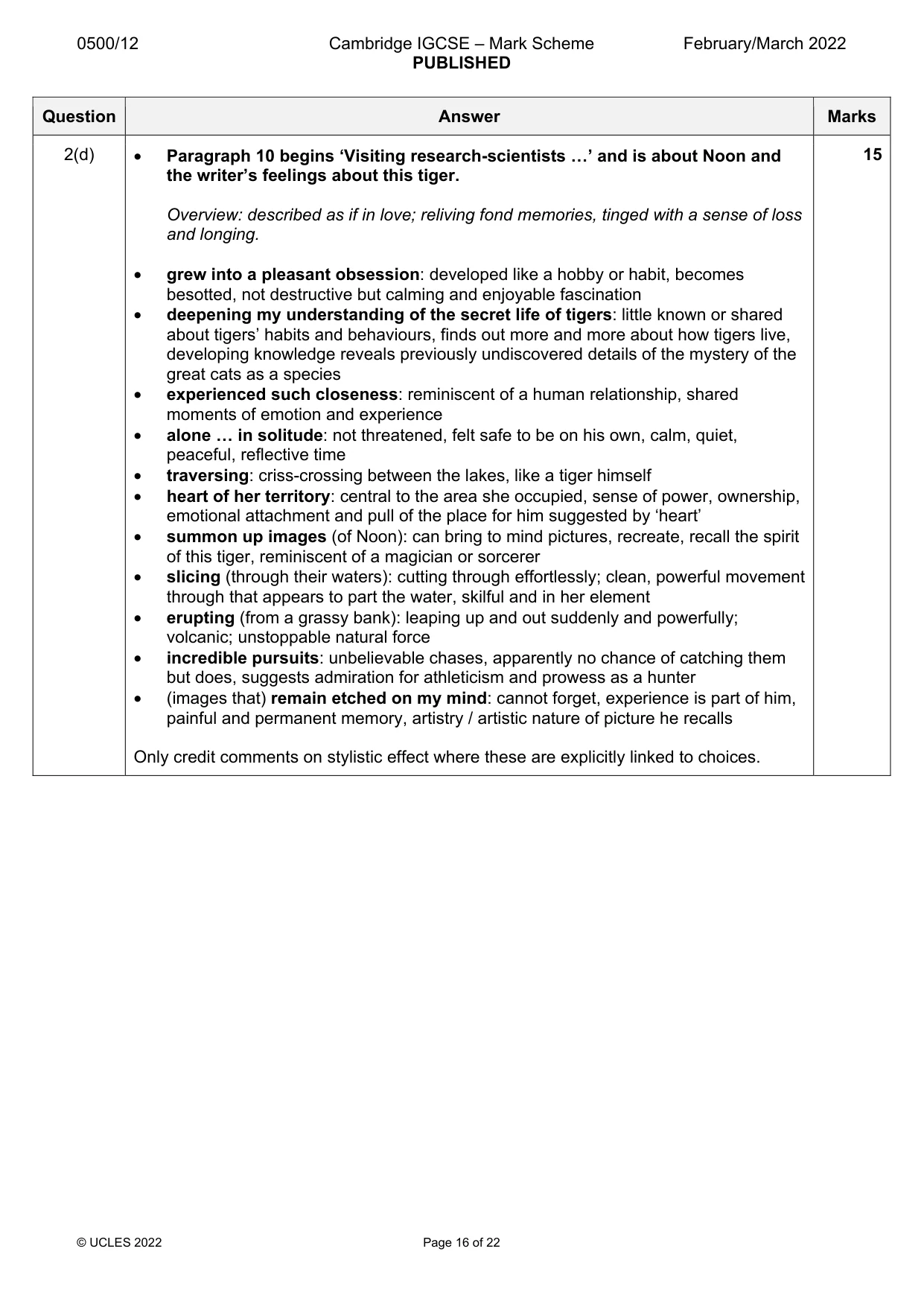 Mark scheme, page 16 of 22