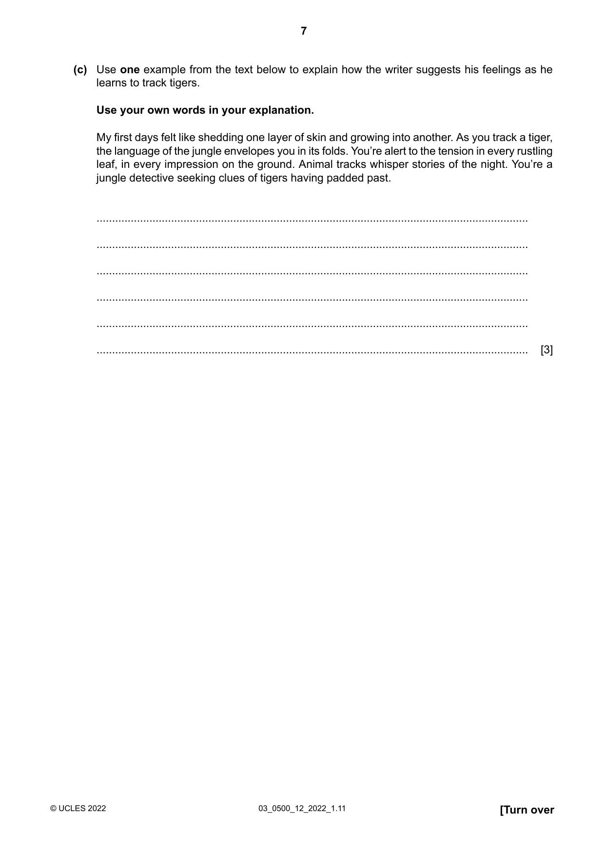 Cambridge IGCSE English - First Language 0500 2022 Feb/March Paper 1 · Variant 2 question paper, page 7 of 16