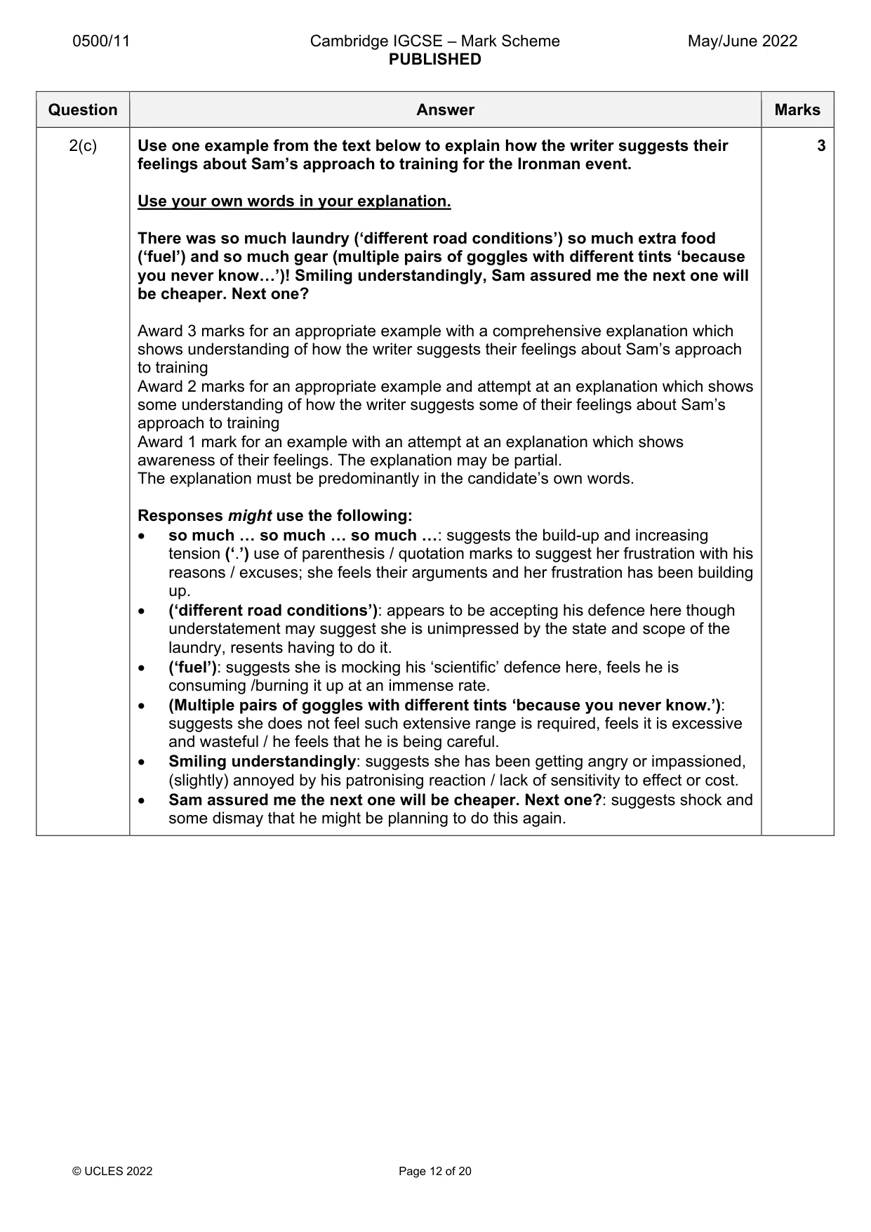 Mark scheme, page 12 of 20