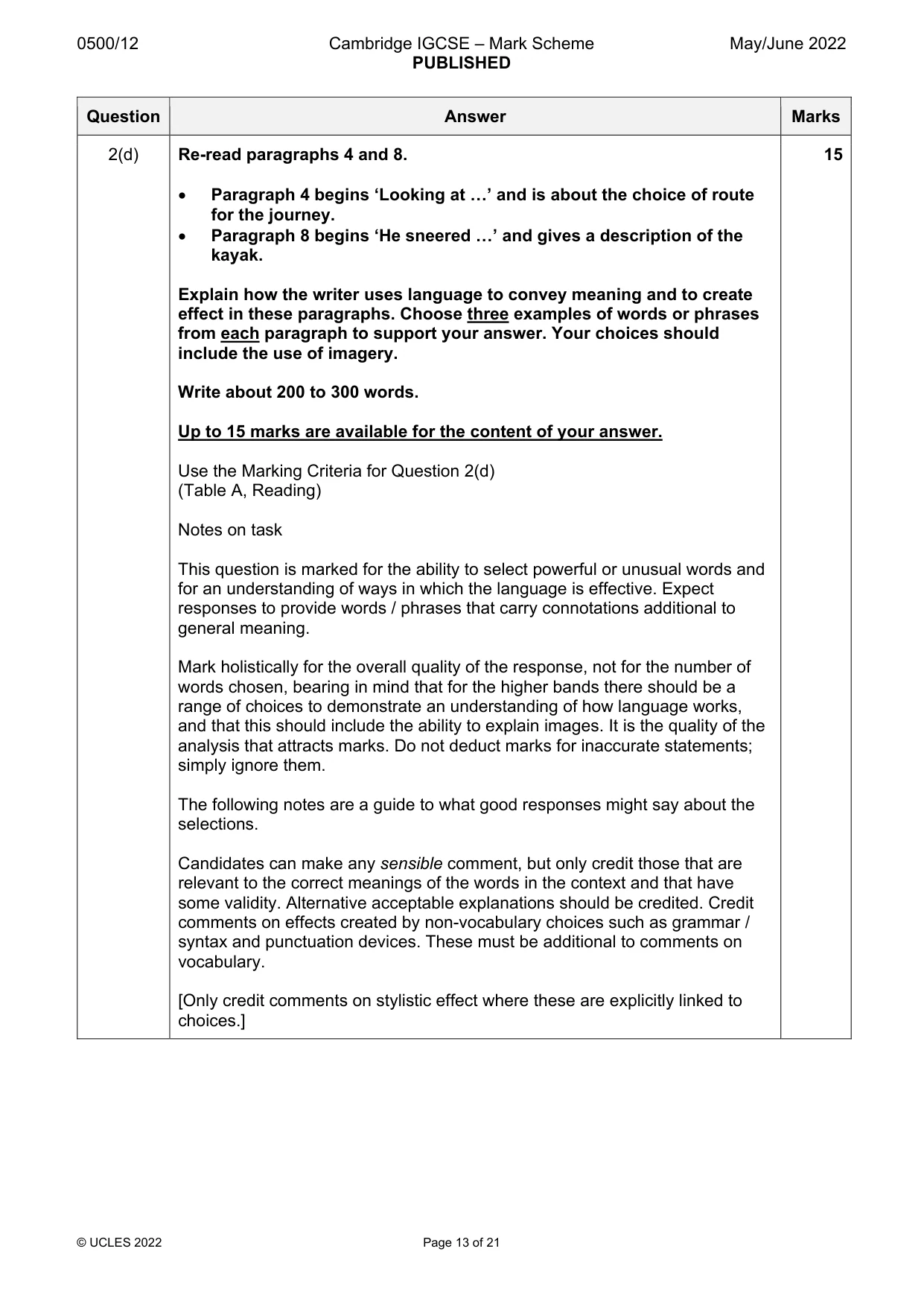 Mark scheme, page 13 of 21