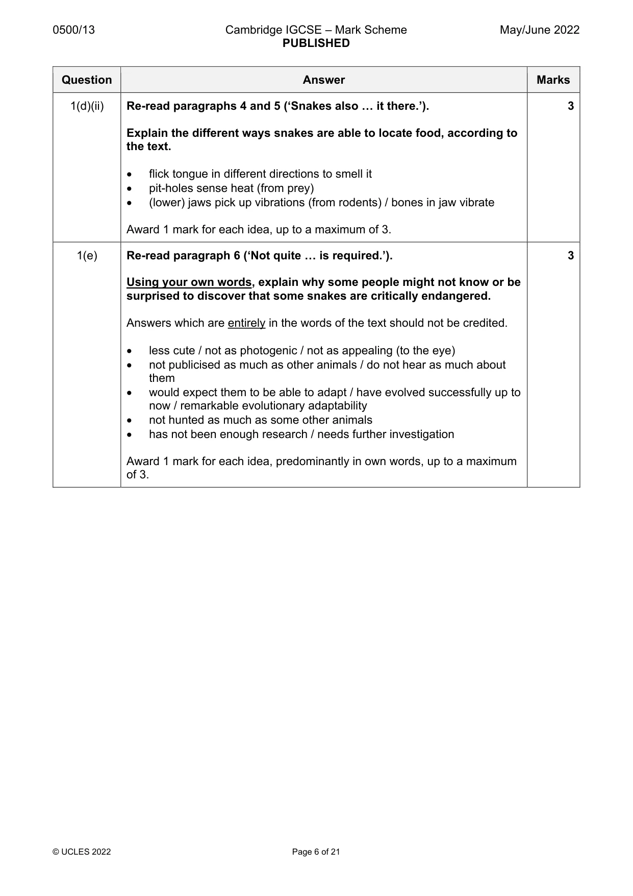 Mark scheme, page 6 of 21