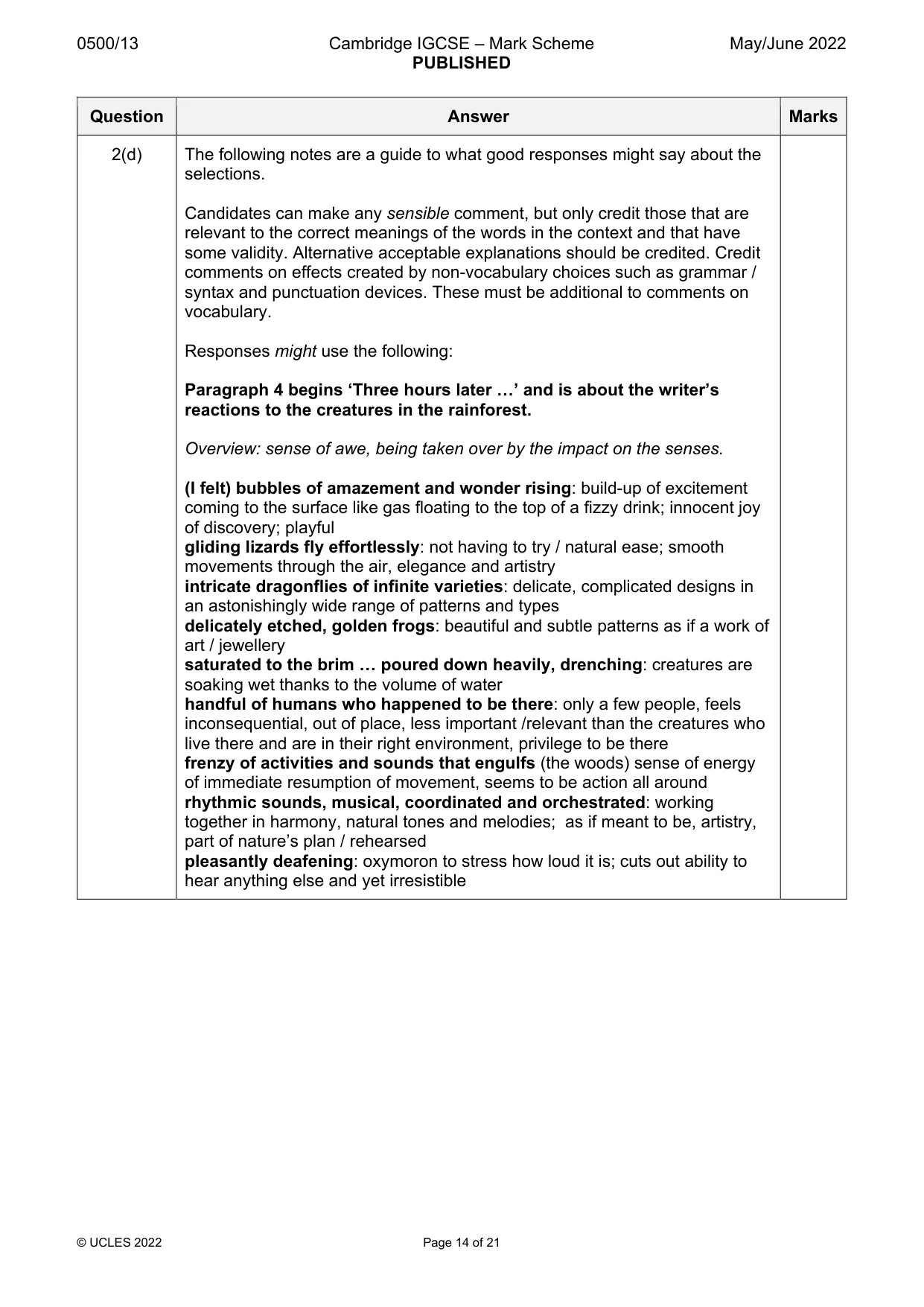 Mark scheme, page 14 of 21