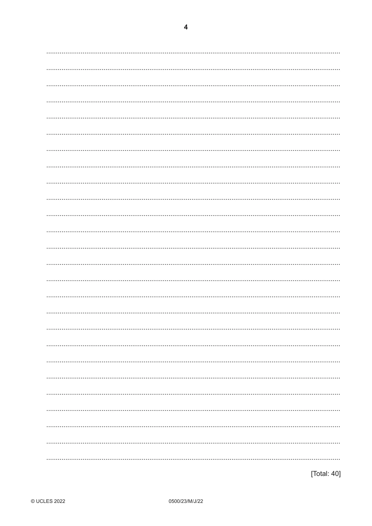 Cambridge IGCSE English - First Language 0500 2022 May/June Paper 2 · Variant 3 question paper, page 4 of 12