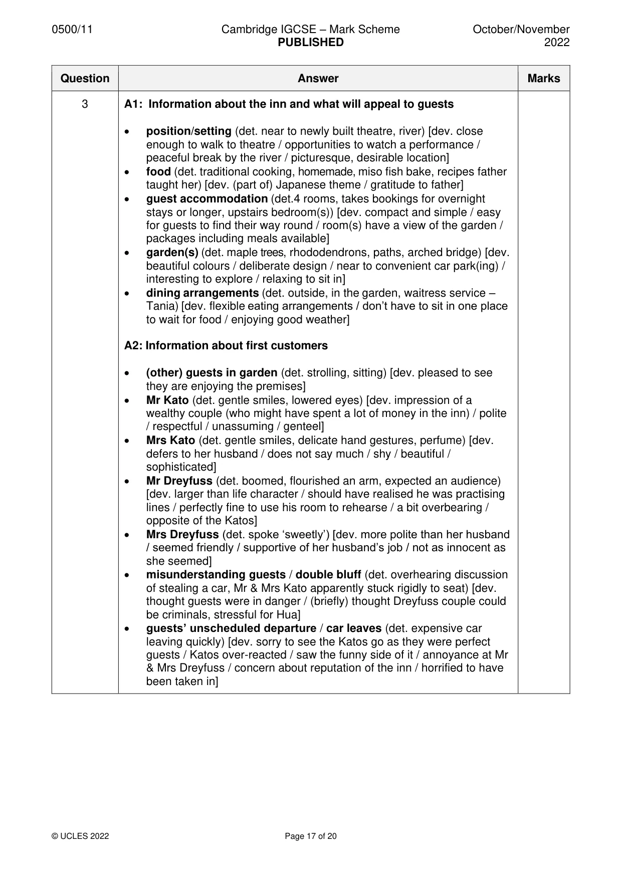 Mark scheme, page 17 of 20