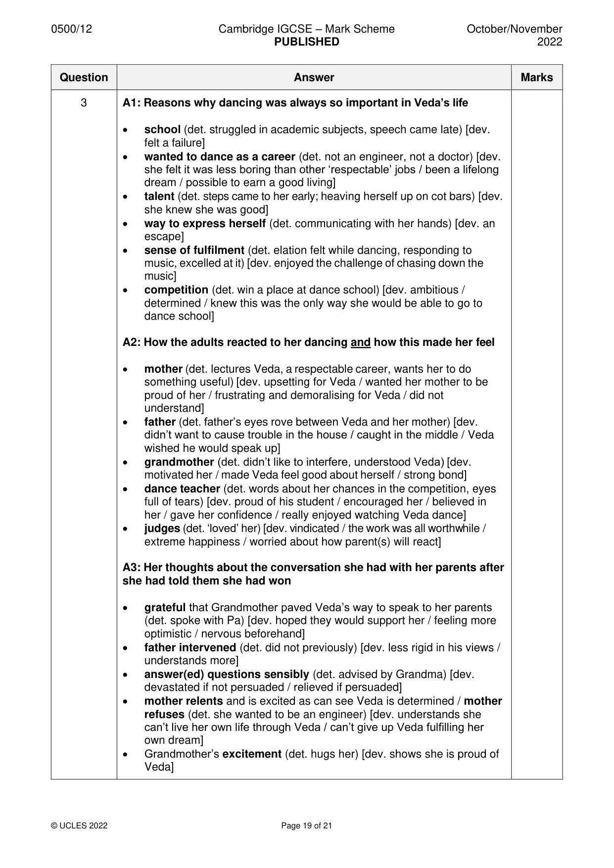 Mark scheme, page 19 of 21