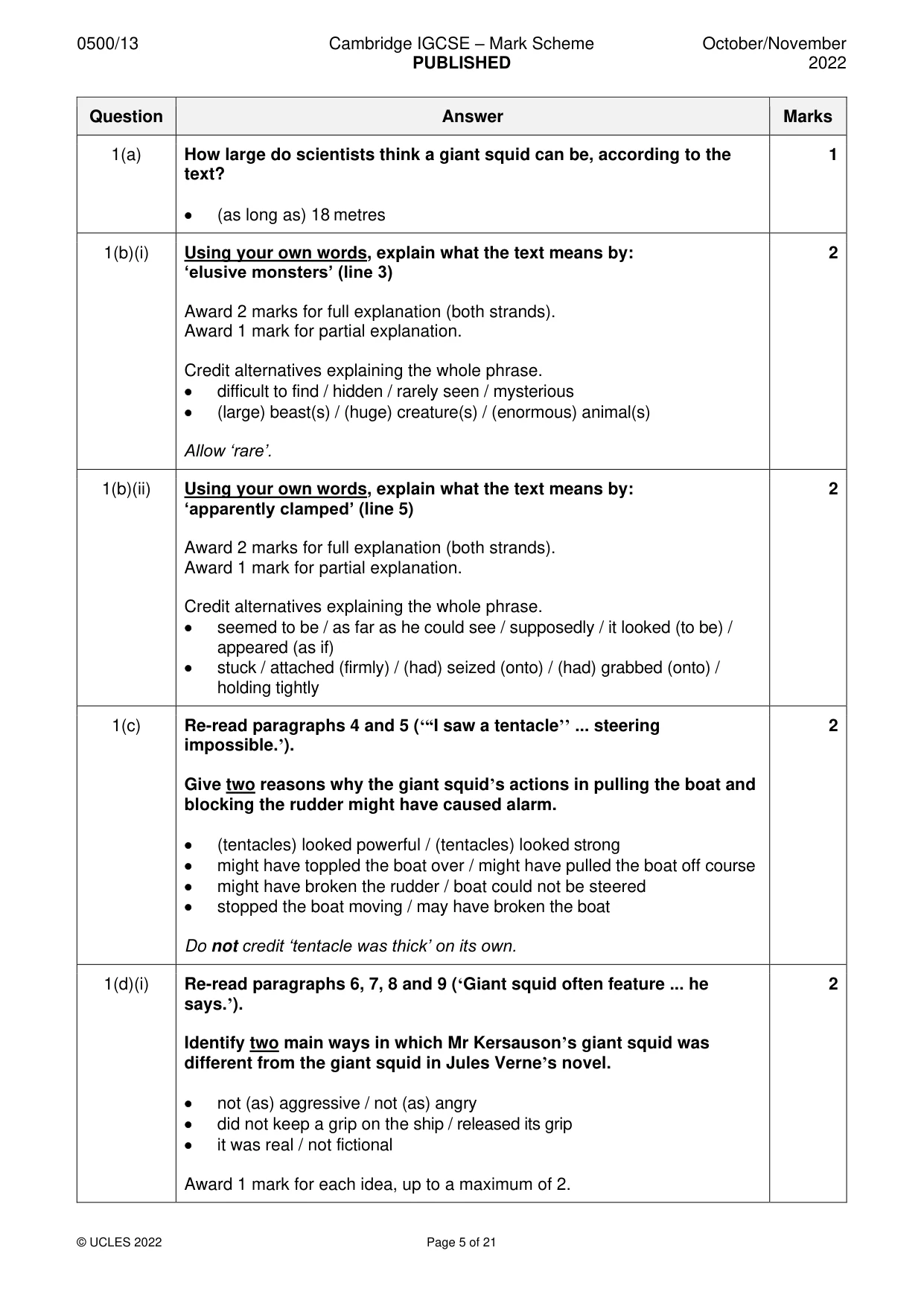 Mark scheme, page 5 of 21