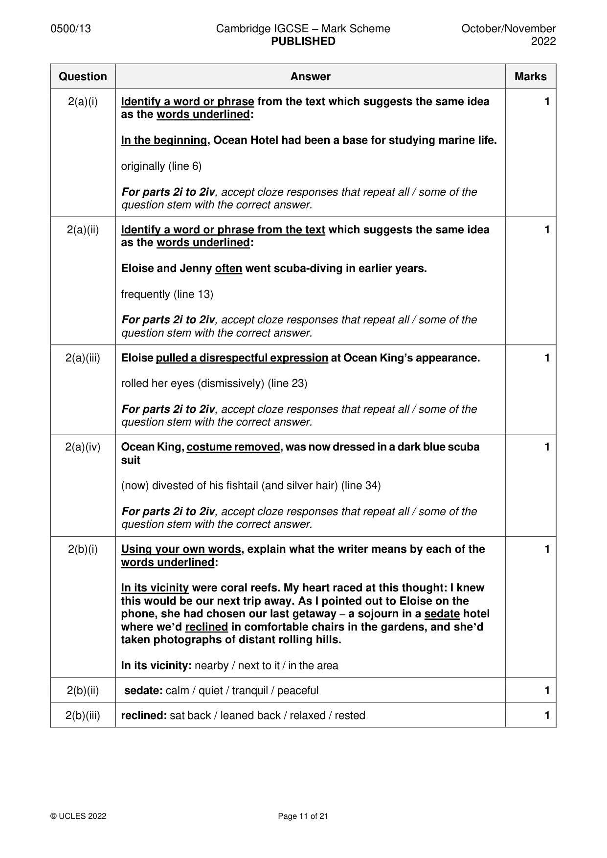 Mark scheme, page 11 of 21