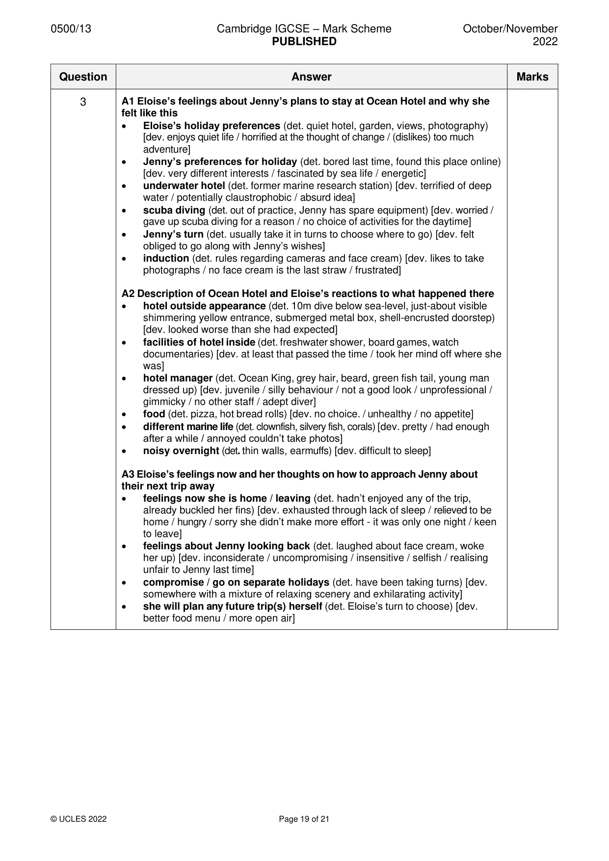 Mark scheme, page 19 of 21