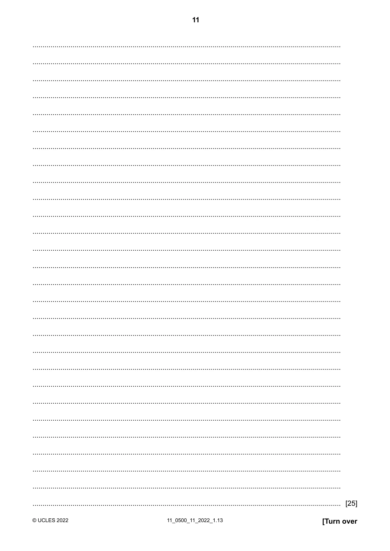 Cambridge IGCSE English - First Language 0500 2022 Oct/Nov Paper 1 · Variant 1 question paper, page 11 of 16