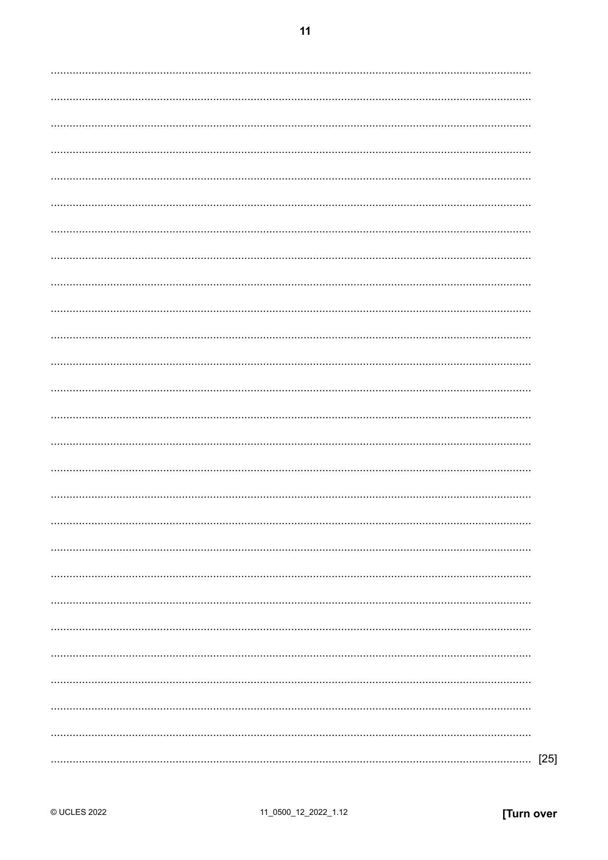 Cambridge IGCSE English - First Language 0500 2022 Oct/Nov Paper 1 · Variant 2 question paper, page 11 of 16