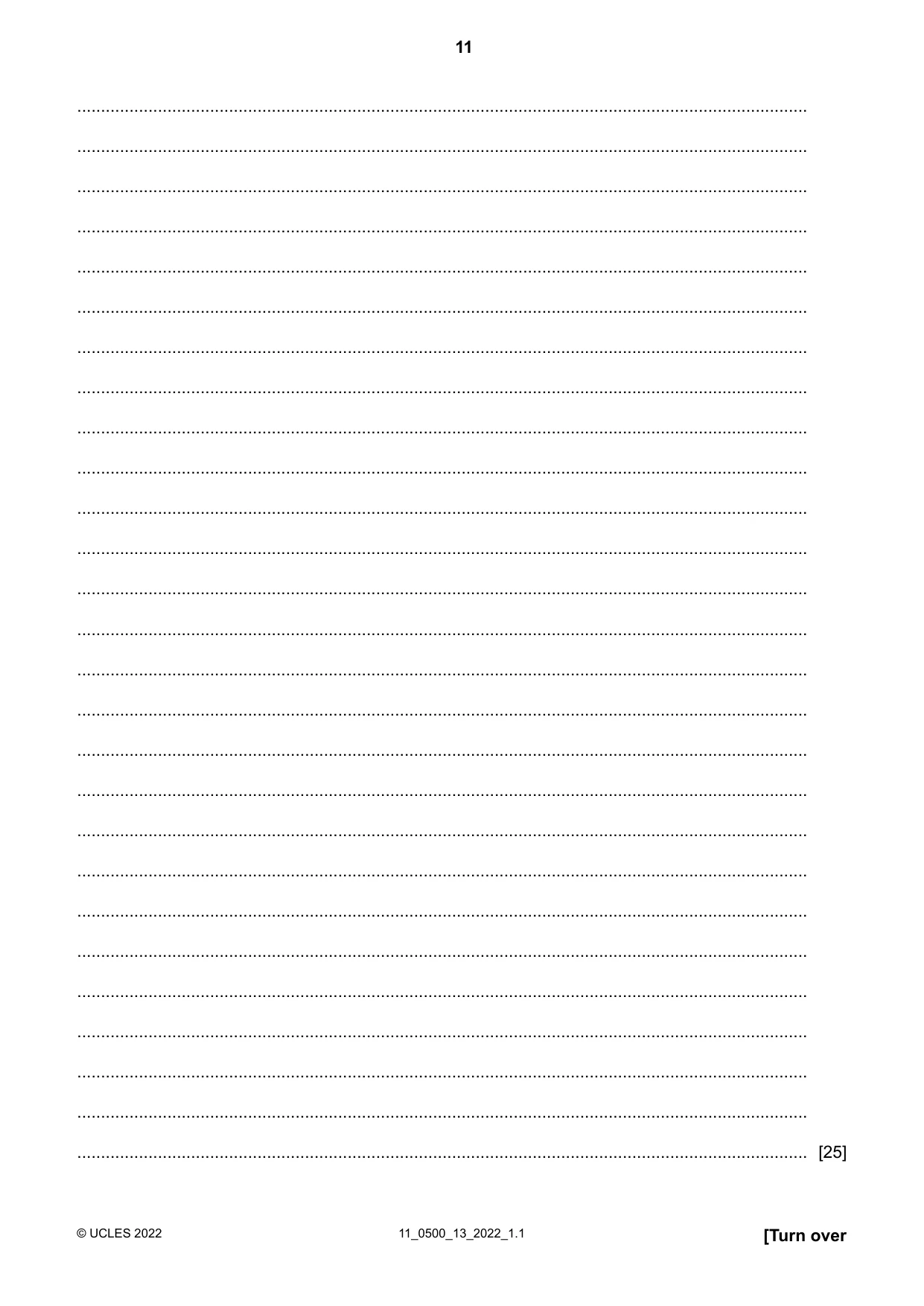 Cambridge IGCSE English - First Language 0500 2022 Oct/Nov Paper 1 · Variant 3 question paper, page 11 of 16