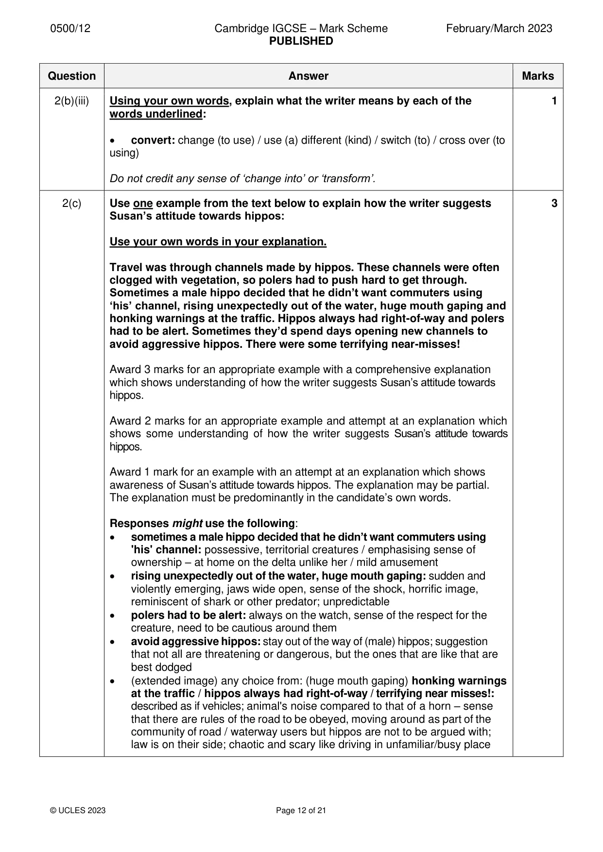 Mark scheme, page 12 of 21