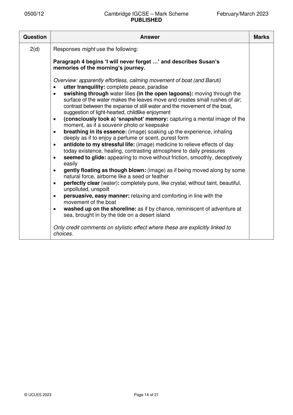 Mark scheme, page 14 of 21