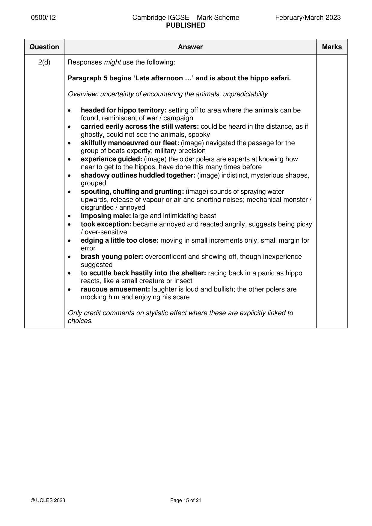 Mark scheme, page 15 of 21