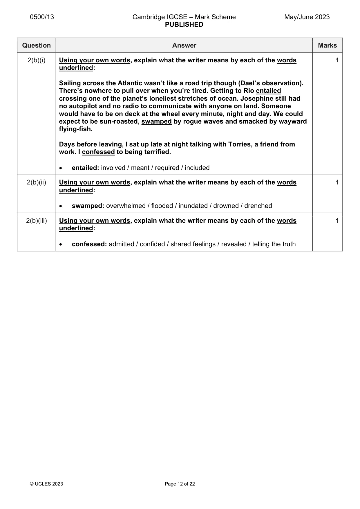Mark scheme, page 12 of 22