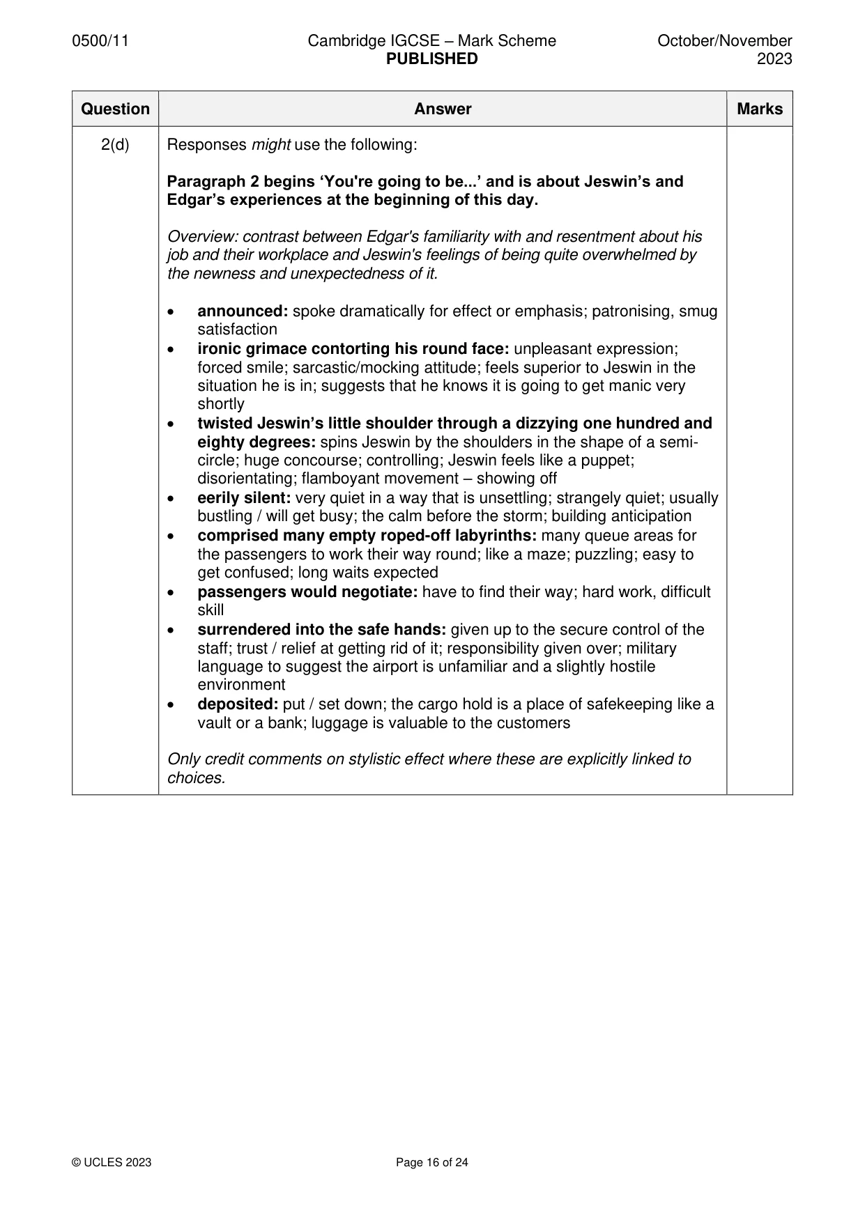 Mark scheme, page 16 of 24