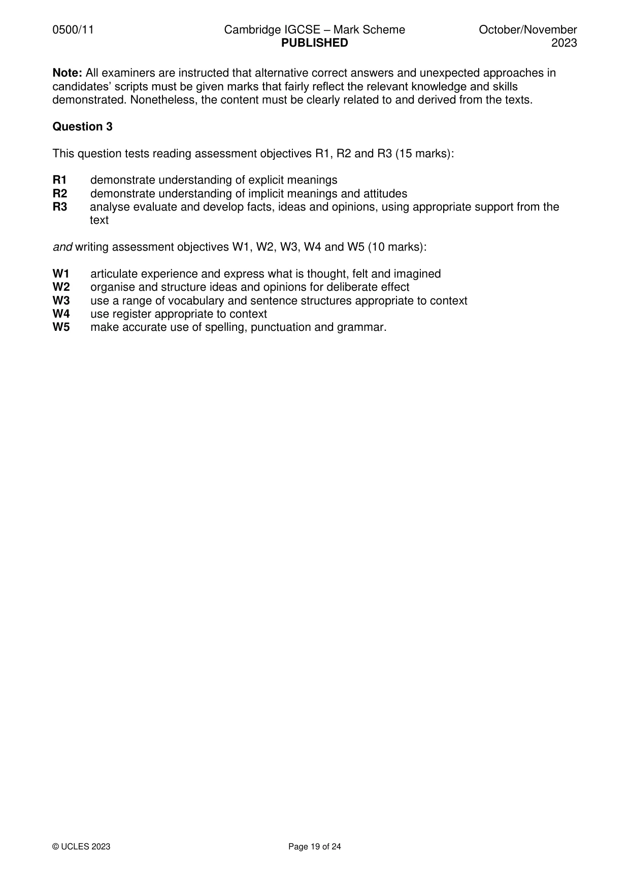 Mark scheme, page 19 of 24