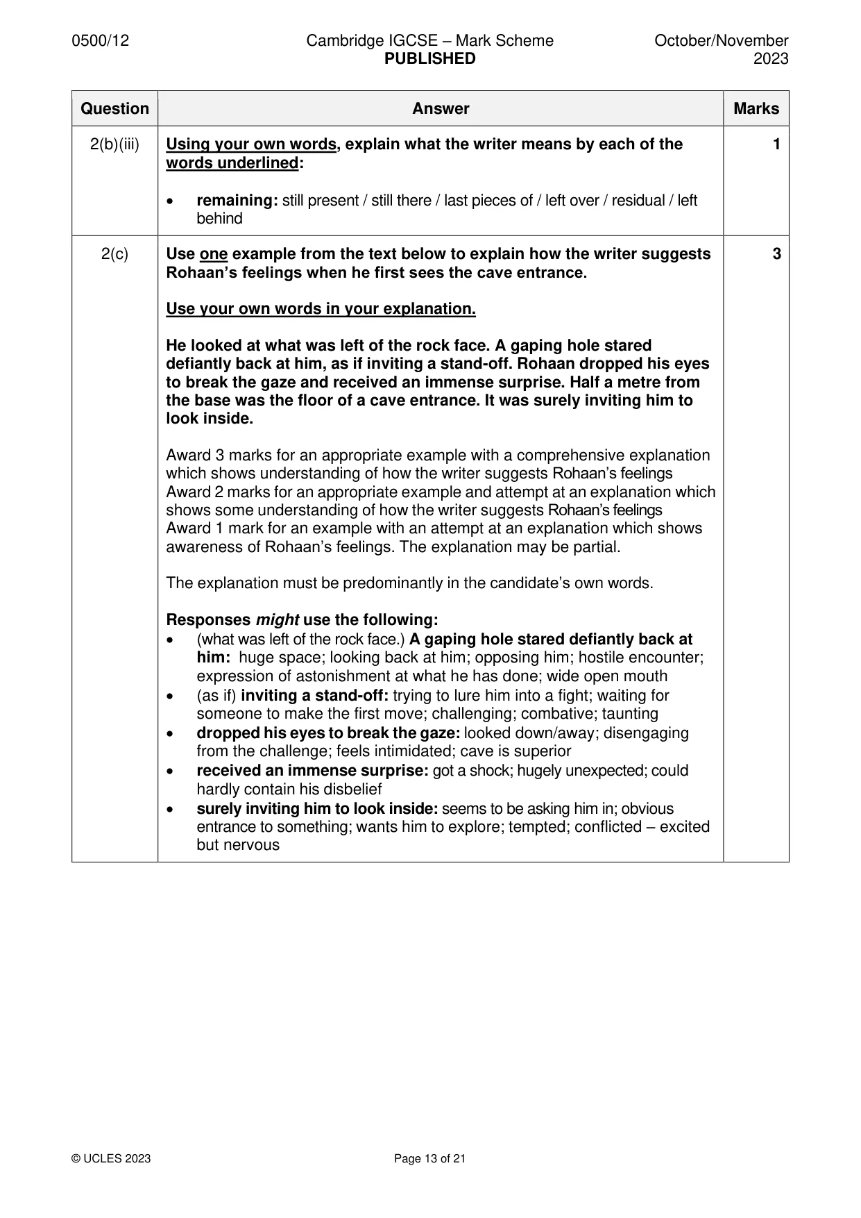 Mark scheme, page 13 of 21