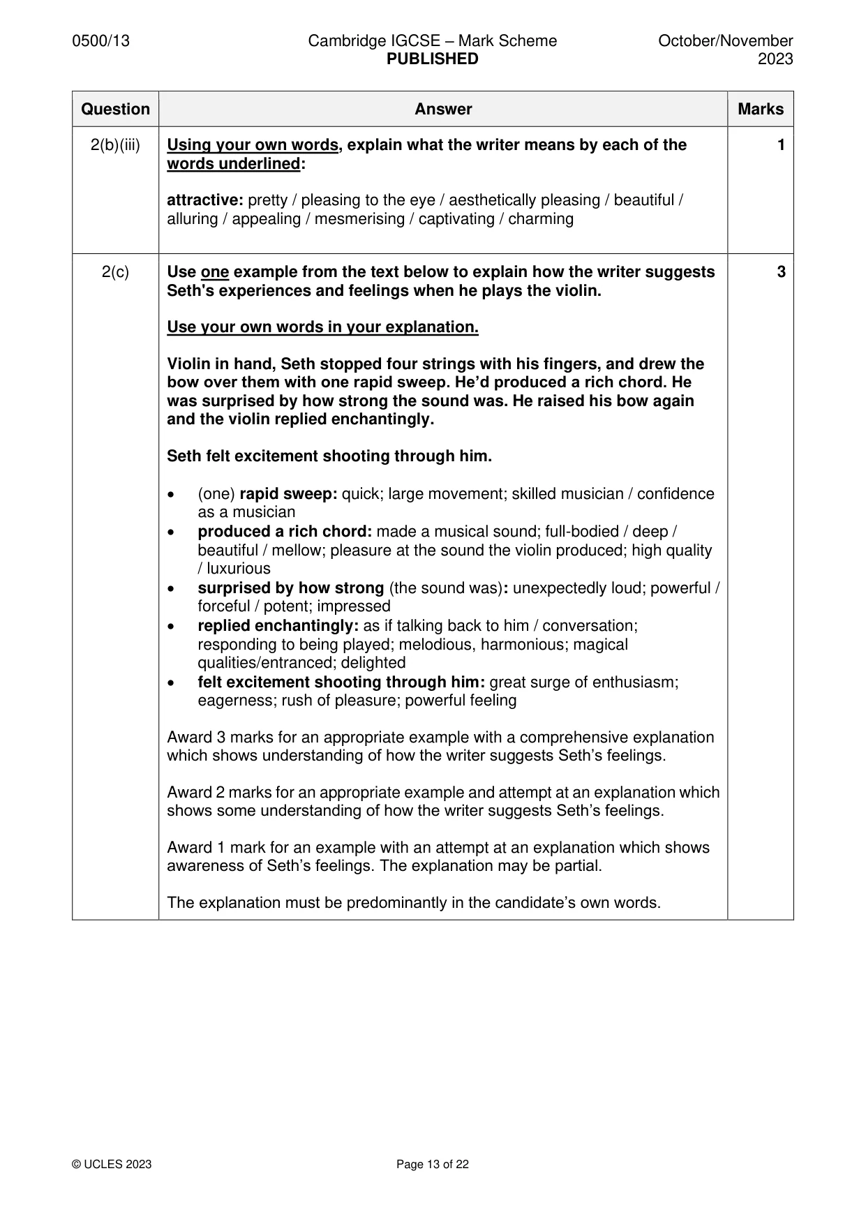 Mark scheme, page 13 of 22
