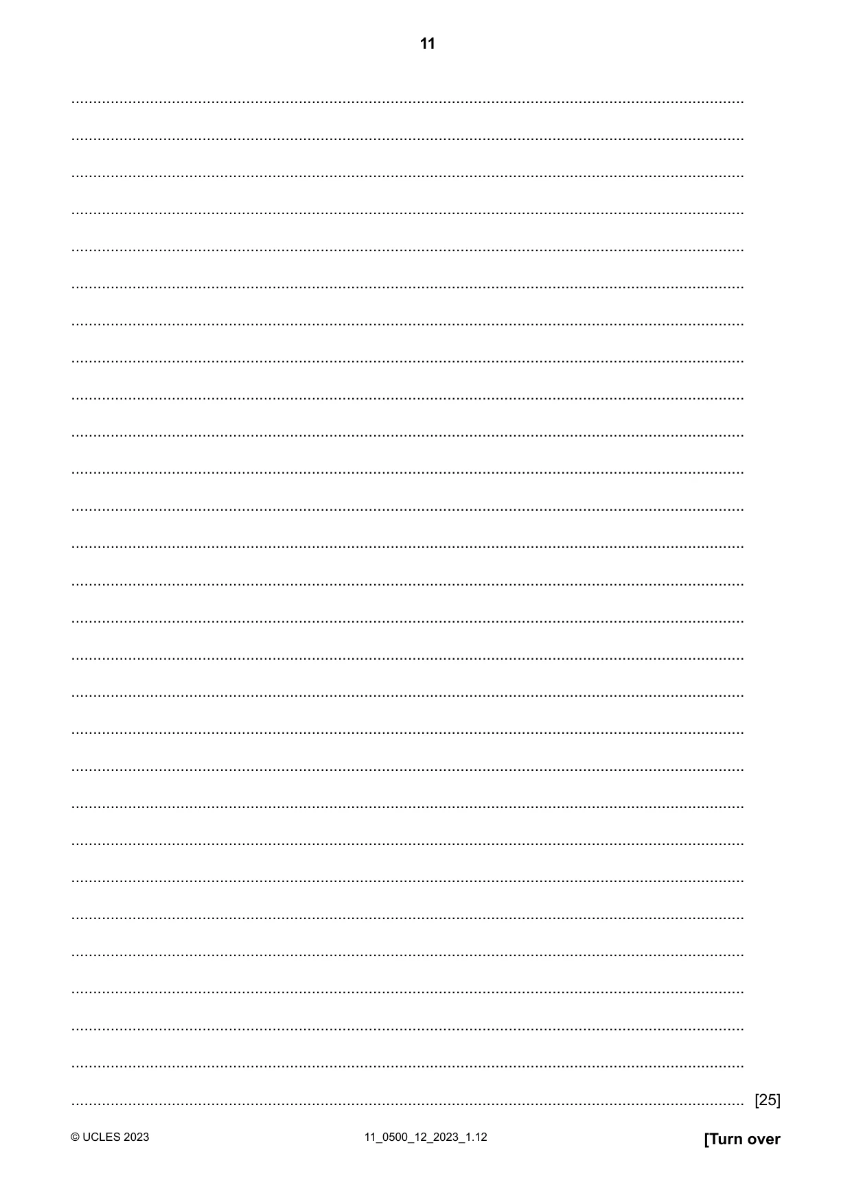 Cambridge IGCSE English - First Language 0500 2023 Oct/Nov Paper 1 · Variant 2 question paper, page 11 of 16