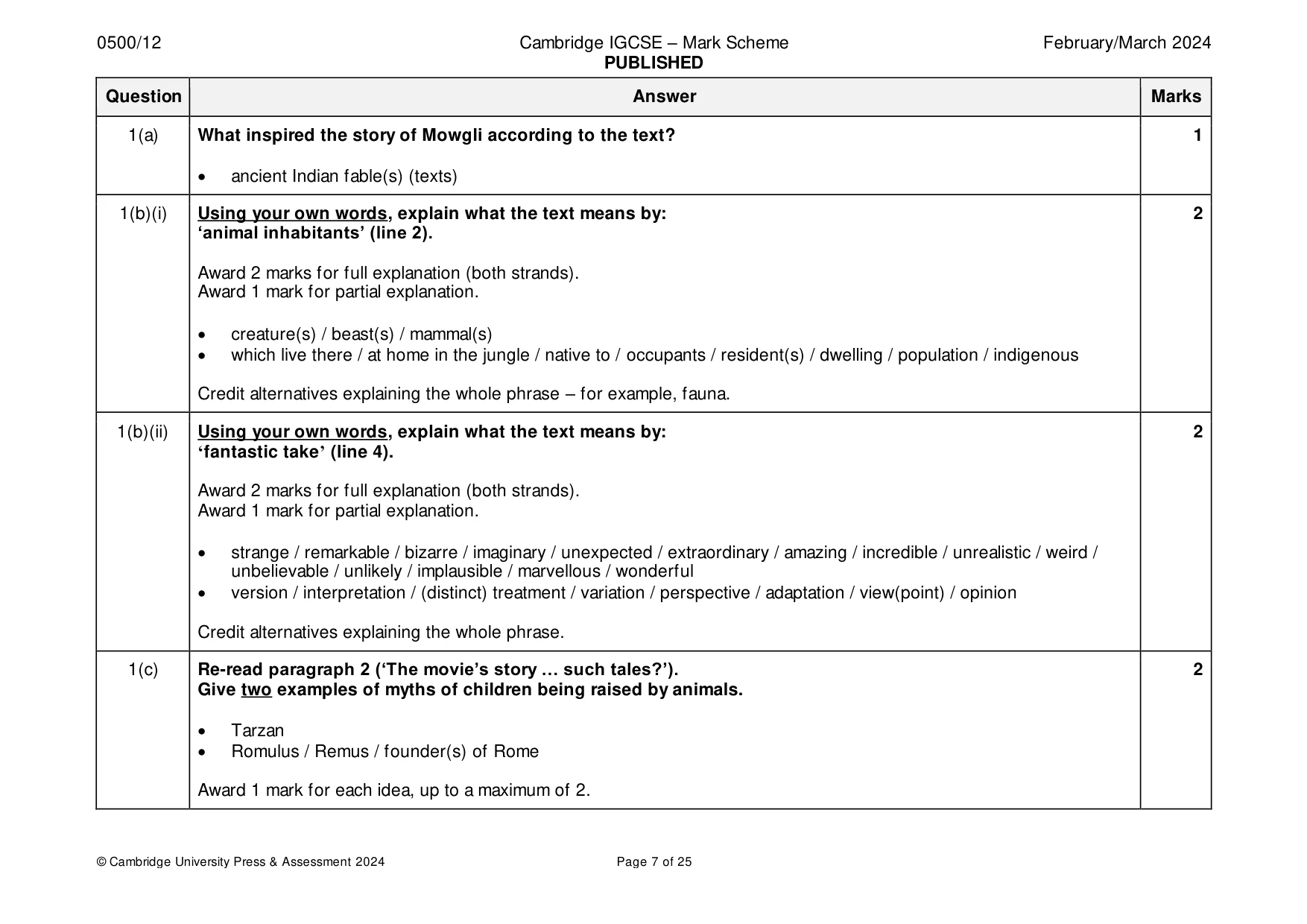 Mark scheme, page 7 of 25