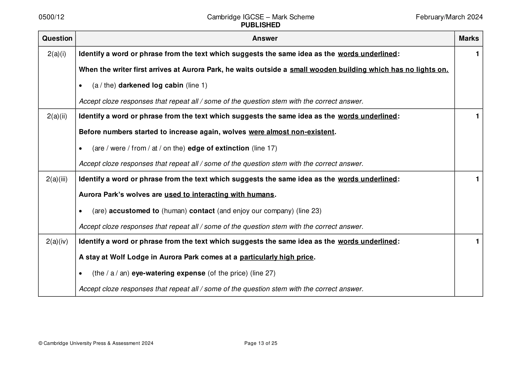 Mark scheme, page 13 of 25