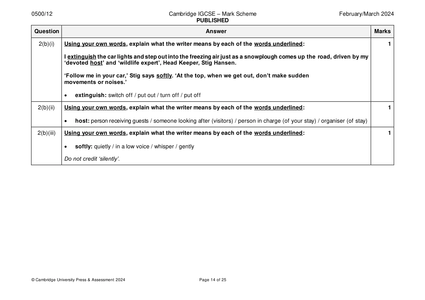 Mark scheme, page 14 of 25
